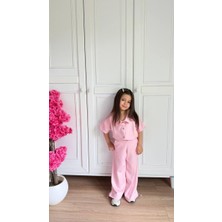 Butik Kız Çocuk Alt - Üst Pamuklu 2'li Takım Paça Bel Ayarlanabilir