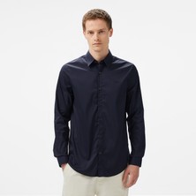 Guess Ls Sunset Org Polyetch Poplin Erkek Lacivert Gömlek