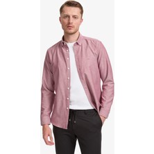 Pierre Cardin Erkek Bordo Oxford Slim Fit Kolay Ütülenebilir Gömlek 50325365-VR014
