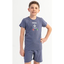 Vienetta Pamuklu Erkek Çocuk Kısa Kol Şortlu Pijama Takım(9/10-15/16), 601107