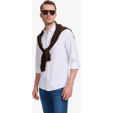 Pierre Cardin Erkek Beyaz Oxford Slim Fit Kolay Ütülenebilir Gömlek 50325365-VR013
