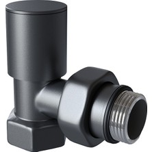 Radyatör Havlupan Vanası Köşe Tip 1/2'' Antrasit (Ral 7016 )