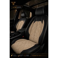 Trobus Renault Taliant 2021+ Uyumlu Altar Serisi Tay Tüyü Bej Siyah Premium Koltuk Kılıfı