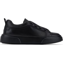 Tamer Tanca Erkek Hakiki Deri Siyah Sneakers & Spor Ayakkabı 1163 5552 Erk Ayk SK25-26 Sıyah