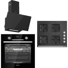 Tecna Frytec Siyah Cam Ankastre Set