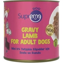 Supreme Dog Gravy Sos Içinde Kuzulu Mini Irk Yetişkin Köpek Konservesi 200GR