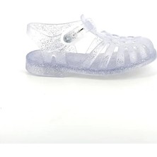 Meduse Sunmif Mat Argent Paillete - Mat Şeffaf Kız Çocuk Sandalet