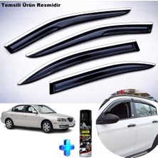 Caraks Hyundai Elantra Mügen Cam Rüzgarlığı Abs Krom Nikelajlı Cam Rüzgarlığı 2003-2010 Arası 4 Lü Set+Lastik Parlatıcı