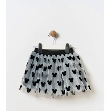 The Littles Kids Mickey Baskılı Beli Lastikli Pamuklu Astarlı Siyah Renk Kız Çocuk Bayramlık Tütü Etek