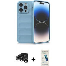 İlk El Grup Pilelistore™ iPhone 15 Pro Max Kılıf Atlas Koleksiyonu - Şeffaf Pasifik Cam Ekran Koruyucu + Raze Metal Kamera Lens - Gs