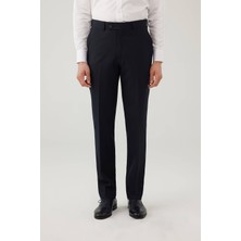 Ysf Erkek Lacivert Regular Fit %100 Yün Kumaş Pantolon