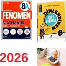Paraf Yayınları Fenomen 8b Matematik Soru Bankası + Eker Test 8.sınıf Dinlendiren Soru Bankası Set Priz Tutuculu