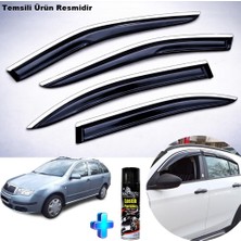 Caraks Skoda Fabia Stw Mügen Cam Rüzgarlığı Abs Nikelaj Krom Cam Rüzgarlığı 2000-2008 + Ebrayn Lastik Parlatıcı