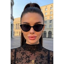 Macerati Checkmate Kadın Cat Eye Ultra Hafif Siyah UV400 Filtreli Güneş Gözlüğü