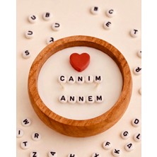 Nish Candles Anneler Günü Gizli Mesajlı Mum Canım Annem Mesajlı Ahşap Kasede, Kraft Kutuda Annenize Sürpriz Hediye
