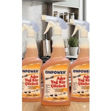Onpower Extra Güçlü Ağır Yağ ve Kir Çözücü 750 ml x 3 Adet – Endüstriyel Etkili Dev Set