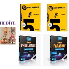 Paraf Yayınları 5.sınıf Türk-Mat Soru Bankaları + Strateji 5.sınıf Gün Gün Paragraf ve Problem Set Çanta Süsü Hediye