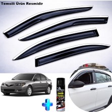 Caraks Mazda 3 Sedan Mügen Cam Rüzgarlığı Abs Nikelaj Krom Cam Rüzgarlığı 2003-2009 + Ebrayn Lastik Parlatıcı