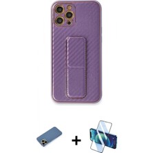 Pileli Store Pilelistore™ iPhone 12 Pro Kılıf Yörünge Yansıma - Siyah 3D Antistatik Seramik Nano Ekran Koruyucu + Shine Kamera Lens Koruma Cam - Gd