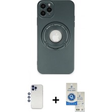 Pileli Store Pilelistore™ iPhone 12 Pro Max Kılıf Eksen Klasik Prime - Şeffaf Royal Nano Ekran Koruyucu + Shine Kamera Lens - Lt