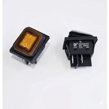 Anahtar Büyük On ~ Off Sarı   Işıklı 30A 220V  KCD2-201NW-BY 4 Pin