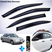 Caraks Hyundai Elantra Mügen Cam Rüzgarlığı Abs Krom Nikelajlı Cam Rüzgarlığı 1996-2001 Arası 4 Lü Set+ Lastik Parlatıcı