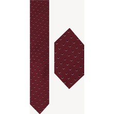 Ysf Erkek Lacivert Bordo Desenli Kravat Mendilli Set