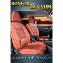Şahinler Oto Aksesuar Toyota Yaris 2014-2017 Deri Oto Koltuk Kılıfı Ön Arka Set Tarçın Elit Model Şhn