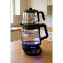 Lorenzo Crystal Pro 4 In 1 Dijital Çay Makinesi Siyah Krom