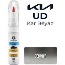 COLORGUARD Kia UD Kar Beyaz İğneli ve Fırçalı Özel Tasarım Şişe Rötuş Boyası ve Profesyonel Rötuş Çeliği Seti