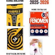 Paraf Yayınları 3'lü 8.sınıf Ünlüler Karma Matematik Set ( Hibrit +Haftalık Deneme +Fenomen 8b Mat) Fiş Tutuculu