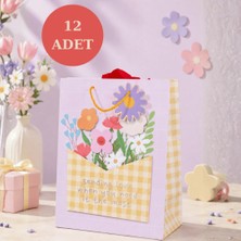 Sarkap 12'li 32X26X14 cm Özel Tasarım Sarı Saksı Model Hediyelik Karton Çanta