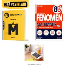 Paraf Yayınları Hız 8.sınıf Matematik Orta Seviye) + Fenomen 8b(Orta ve Üst) Matematik Set Priz Tutuculu 2026 Lgs