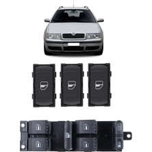 CME PARTS Skoda Octavia A4 1997-2009 Uyumlu Uyumlu Cam Açma Düğme Takımı Siyah 1 Adet Dörtlü 3 Adet Tekli