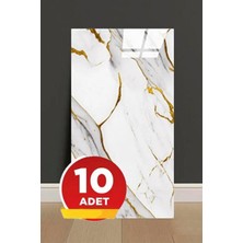 Bien Duvar Kağıtları 10 Adet, 30X60CM Gold Damar Mermer Desenli Kendinden Yapışkanlı Banyo Pvc Duvar PANELI-M6002