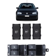 CME PARTS Vw Volkswagen Golf 4 Mk4 1998-2004 Uyumlu Cam Açma Düğme Takımı Siyah 1 Adet Dörtlü 3 Adet Tekli
