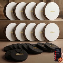 Midex BR-911X 10'lu Bendir Def Toptan Paket Akort Ayarlı El Tutma Oyuklu Çantalı