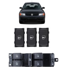 CME PARTS Vw Volkswagen Passat B5 & B5.5 1997-2005 Cam Açma Düğme Takımı Siyah 1 Adet Dörtlü 3 Adet Tekli