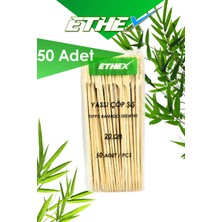 Ethex Yassı Çöp Şiş - (20 Cm, 50 Adet)