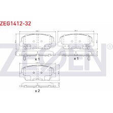 Zegen Fren Balata Ön Ikazlı Hyundai I30 (Gd) 1.6 Gdı 2011-2017 / I30 (Gd) 1.6 Crdı 2011-2017 / Kia Ceed 1.6 Crdı 2012 -