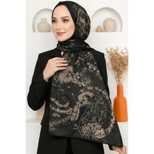 Hadiora Kadın Haki Vizon Soyut Desenli Organik Pamuk Soft Şal