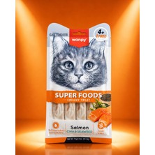 Wanpy Kedi Ödül Maması Super Foods Kremalı Somonlu & Chia & Deniz Yosunu İçerikli 70g (4+1 Free)