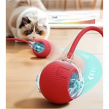 Duffa Kedi ve Köpek Için Hareketli 360 Derece Dönen USB Başlıklı Ipli Oyun Topu Oyuncağı Hareketli Top