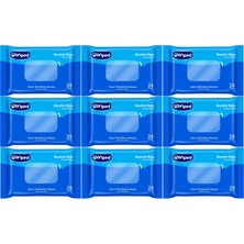 Canped Yetişkin Vücut Temizleme Islak Mendil Havlu 24 Yaprak Seyahat Boy 9 Lı Set (216 Yaprak)
