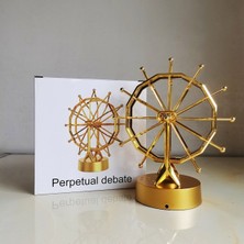 Nesever Store Altın Renk Dönme Dolap Dekoratif Aksesuar – USB & Pilli Masaüstü Süs (24X20 Cm)