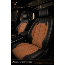 Trobus Renault Symbol 2008+ Uyumlu Altar Serisi Tay Tüyü Taba Siyah Premium Koltuk Kılıfı