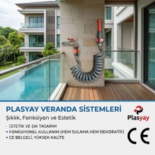 Plasyay Spiral Yıkama Sulama Hortumu ve 2 Fonksiyonlu Lans Başlıklı Set Gri