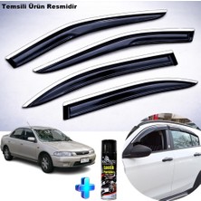 Caraks Mazda 323 Familia Mügen Cam Rüzgarlığı Abs Nikelaj Krom Cam Rüzgarlığı 1996-1999 + Ebrayn Lastik Parlatıcı
