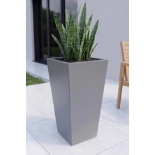 Desen Dekorasyon Zenith 60 cm Dikey Metal Saksı - Iç ve Dış Mekan Modern Dekoratif Saksılık (60X30/20 Cm)