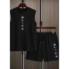 Nigrum Pardus Nıgrum Pardus Black Baskılı %100 Pamuk  Yeni Sezon Erkek Çocuk Kolsuz T-Shirt Şort Takımı